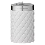 Portia Ceramic Jar with Lid - Embossed Harlequin Pattern - Elegant Storage Pot with Attractive Silver Lid - Unique Scandinavian Design - Beautiful Decorative and Practical Jar - White Silver - H14cm