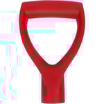 D-formad spadehandtag, plastträdgårdsspadehandtag ersättningsspadehandtag, 34 mm innerdiameter spadegaffel spade trädgårdsredskap röd