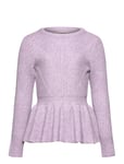 Kognewkatia L/S Peplum Cp Knt Tops Knitwear Pullovers Purple Kids Only