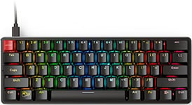 Glorious Gaming GMMK Compact (60%) - Mechanical Gaming Keyboard, Gateron Brown Switches (Tactile), Doubleshot Caps, Per Key RGB, Customisable, Full NKRO, 60% Keyboard, American QWERTY Layout - Black