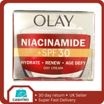 Olay Niacinamide Hydrate Renew Age Defy SPF 30 Day Cream 50ml (Brand New)
