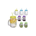 Färgglada dricksglas med lock - set om 8
