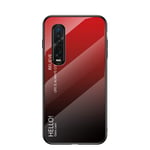 BaiFu Multicolor Case for Oppo Find X2 Pro Case Gradient Clear Tempered Glass Cover Case Compatible with Oppo Find X2 Pro (Red)
