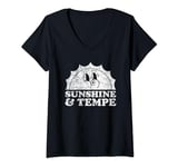 Womens Sunshine and Tempe Arizona Retro Vintage Sun V-Neck T-Shirt