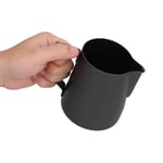 (Black)Frothing Pitcher Milk Frother Cup Multiple Use Pointed Mouth Anti