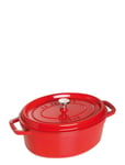 La Cocotte - Round Cast Iron Home Kitchen Pots & Pans Casserole Dishes Red STAUB