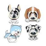 Mixtecc 4-Pcs Phone Ring Holder Stand, Cute Dogs Cats Animal Phone Stand Holder 360 Rotation Finger Ring Grip for Smartphones and Tablets (Dogs Ring Grip)