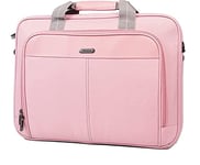 Targus Unisex-Adult Slim Briefcase with Crossbody Shoulder Bag 16" Classic Topload-Notebook Carrying Case, Pink, 16 inch