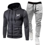 2023 Fashion Tracksuit För Män Hoodie Fitness Gym Kläder Män Löpning Set Sportkläder Jogger Mäns Tracksuit Vinter Kostym Sport Dark grey gray an w XL
