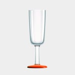 Palm Champagneglas i plast Flute Orange, non-slip, transparent/orange, 18 cl