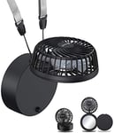 PANGHU Neck Fan Mini Small Desk Personal Portable Mirror for Makeup USB Rechargeable Battery Operated Cooling Folding Electric Fan for Office Outdoor Traveling, White-Black