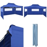 Hopfällbart tält med 3 väggar 3x4,5 m blå - Tält - Partytält - Home & Living