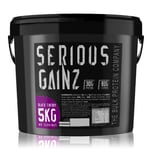 Serious Gainz Weight Gainer 5kg Muscle Mass Protein Powder Shake Black Cherry