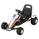 Child's Racing-Style Pedal Go Kart with Brake Gears Steering Wheel