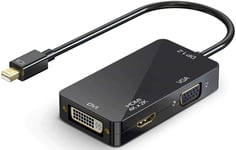 Mini DisplayPort (Thunderbolt) to DVI VGA HDMI 3 In 1 Adapter, DisplayPort to HDMI/VGA/DVI Video Converter Adapter for MacBook Air MacBook Pro iMac Mac Mini Surface Pro 1 2 3 4,Thinkpad Carbon X1