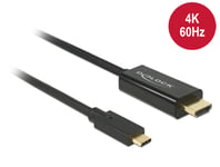 DELOCK – Cable USB Type-C male to HDMI (DP Alt Mode) 4K 60 Hz 3 m black (85292)