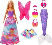 Mattel Barbie Dreamtopia Blonde Doll Playset with 3 Outfits