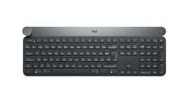 Logitech Craft Advanced keyboard with creative input dial tastatur RF trådløs + Bluetooth AZERTY Belgisk Sort, Grå