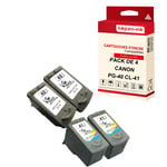NOPAN-INK - x4 Cartouches compatibles pour CANON PG-40 XL (x2) + CL-41 XL (x2) PG-40XL (x2) + CL-41XL (x2) Noir + Cyan + Magenta + Jaune pour Canon IP