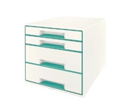 Desk Cube Leitz WOW 4-skuffer hvid/isblå 52132051