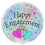 Unique Party - 55521 - Ballon de Fiançailles - Holographique - Happy Engagement - 45 cm