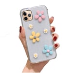 3D Flowers Phone Cover Case For Apple iPhone 7 8 Plus X XR XS 11 Pro Max Case i 7plus 8plus Soft Silicone SE 2020 2 Cases-White-For iPhone X