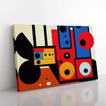 Boombox Abstract Vol.2 Canvas Wall Art Print Ready to Hang, Framed Picture for Living Room Bedroom Home Office Décor, 60x40 cm (24x16 Inch)
