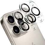 [2-Pack] iPhone 15 Pro Max Linsskydd av Härdat Glas - Skydd för Kamera, Anti-Reptåligt