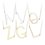 Love Story Forever Halsband med 26 bokstäver, personligt parhäng silver bokstaven h