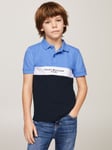 Tommy Hilfiger Kids' Established Logo Polo Shirt, Blue/Multi