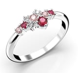 Festive Nelly Pink färgrika diamant och sten ring 14-609-019P-VK-LABGVS1