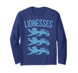 Lionesses, For Women, Men, Boys or Girls. Retro England Long Sleeve T-Shirt