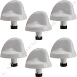 6 x White Cooker Oven Hob Control Knob Button Flame Burner Switch For Belling