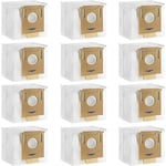 12-pack dammsugarpåsar för ECOVACS DEEBOT N8+ N8 Pro+ N8 Pro Plus T8 T8+ T8 AIVI T8 AIVI+ T8 MAX T9+ DX93 DDX96 Yeedi Vac Station dammsugare