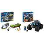 LEGO City Police Car and Muscle Car Chase, Racing Vehicle Toys for 6 Plus Year Old & City Blue Monster Truck Toy for 5 Plus Year Old Boys & Girls, Vehicle Set with a Driver Minifigure, Creative Race