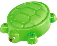 Sandlåda PARADISO TOYS Smile plast sköldpadda med lock grön