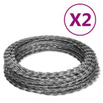 vidaXL Taggtråd 2 st galvaniserat stål 60 m 3057513