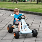 Child's Pedal Go Kart Manual Car Brake Gears Steering Wheel Seat Blue Children