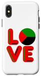 Coque pour iPhone X/XS LOVE – Drapeau Martinique (rouge, noir et vert)