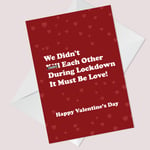 Funny Valentines Day Card For Boyfriend Girlfriend Wife Lockdown Card Design