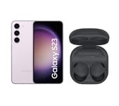 Samsung Galaxy S23 (128 GB, Lavender) & Galaxy Buds2 Pro Wireless Bluetooth Noise-Cancelling Earbuds Bundle, Purple