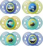 Tommee Tippee Night Time Glow in the Dark Soothers, 6 Count (Pack of 1), Blue 