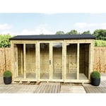 12 x 7 Reverse Pressure Treated Apex Summerhouse with Long Windows