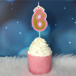 0-9 Crown Cake Candle Topper Digital Pink 6