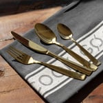 Viners 16 Piece Cutlery Set with Gift Box Modern Gold Colour Stainless Steel