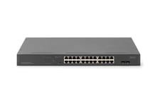 DIGITUS - switch - 19" - 24 portar - ohanterad - rackmonterbar