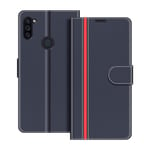 COODIO Samsung Galaxy M11 Case, Samsung M11 Phone Case, Galaxy M11 Wallet Case, Magnetic Flip Leather Case For Samsung Galaxy M11 Phone Cover, Dark Blue/Red