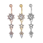 Guldpläterade Navelpiercing Piercing smycken BLOMMA rose guld