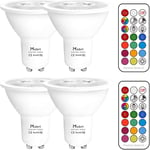 Mobri GU10 LED Bulbs, 5W Colour Changing Spot Light Bulb, Dimmable via Remote C