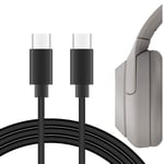 Geekria Type-C Headphones Charger Cable Compatible with Sony WH-XB900N, WH-H910N, WH-H810, WH-XB700, WH-CH510, WH-1000XM3, WH-1000XM4 Charger, USB-C to USB-C Power Charging Cord (Black, 4FT)
